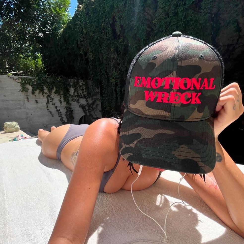 Emotional Wreck Embroidered Camo Trucker Hat