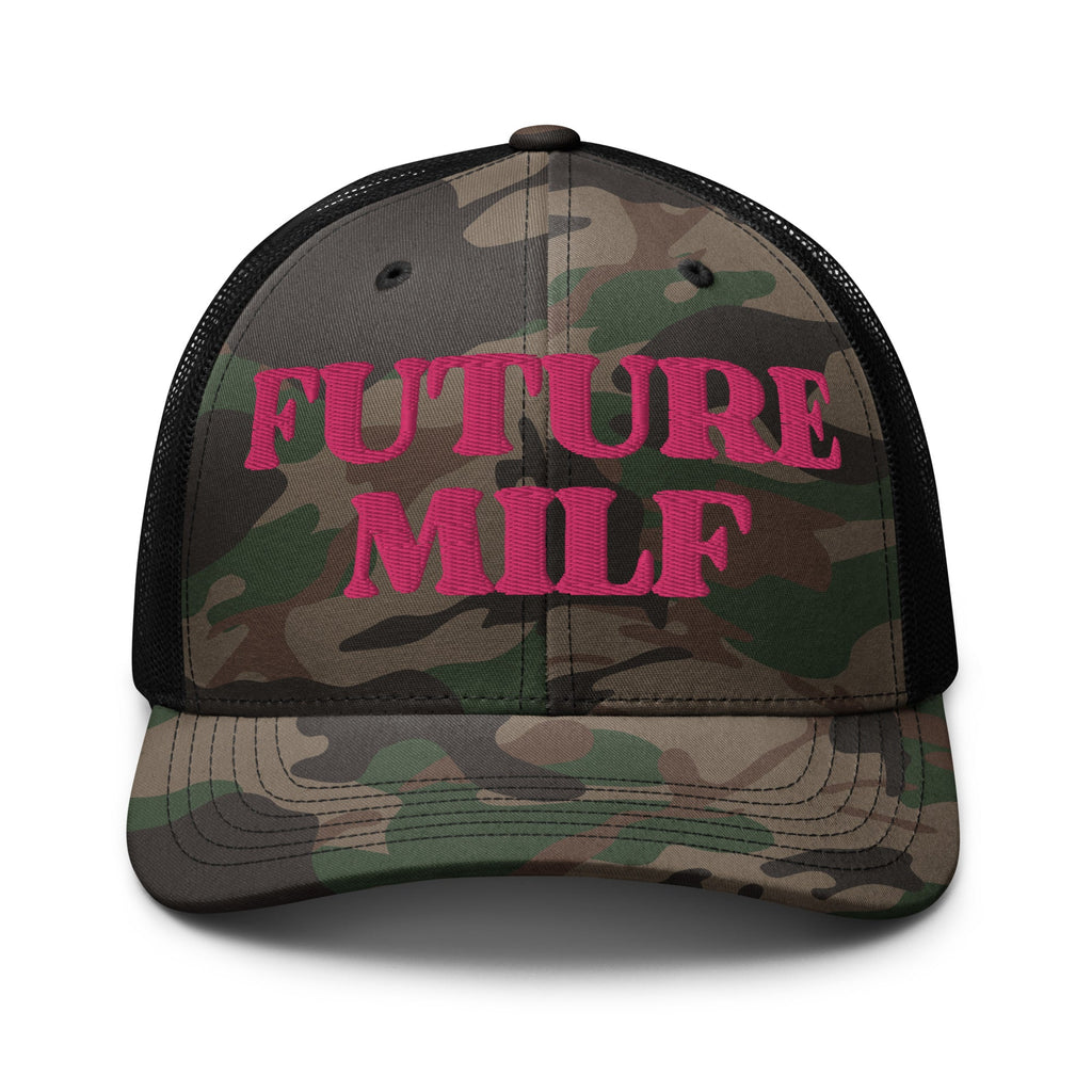 Future Milf Embroidered Camo Trucker Hat