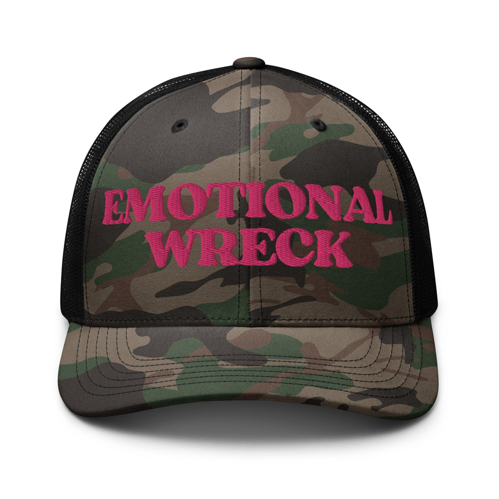 Emotional Wreck Embroidered Camo Trucker Hat