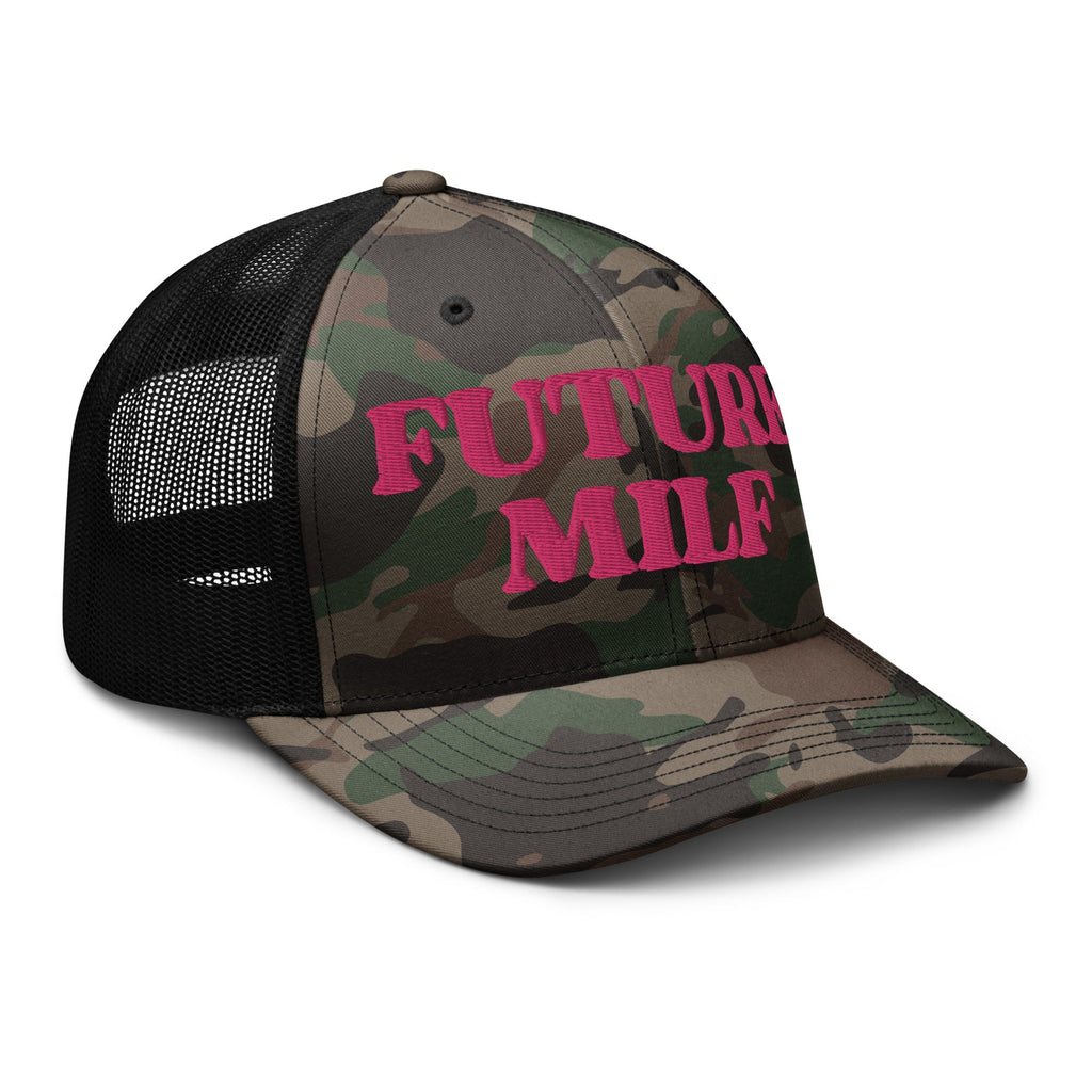 Future Milf Embroidered Camo Trucker Hat